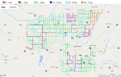 A public map that shows where snow was cleared in the last 72 hours