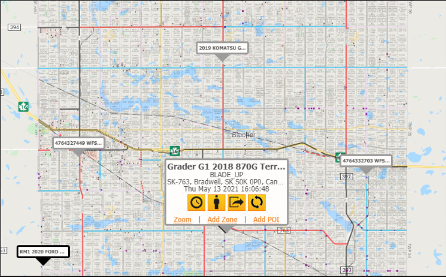 Municipal Map Overlay: A land title map overlay with GPS tracked equipment