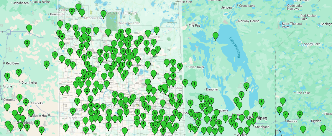 A map of clients